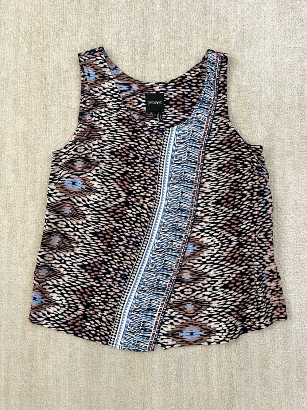 Nic+Zoe Boho Summer Sleeveless Blouse Top S
